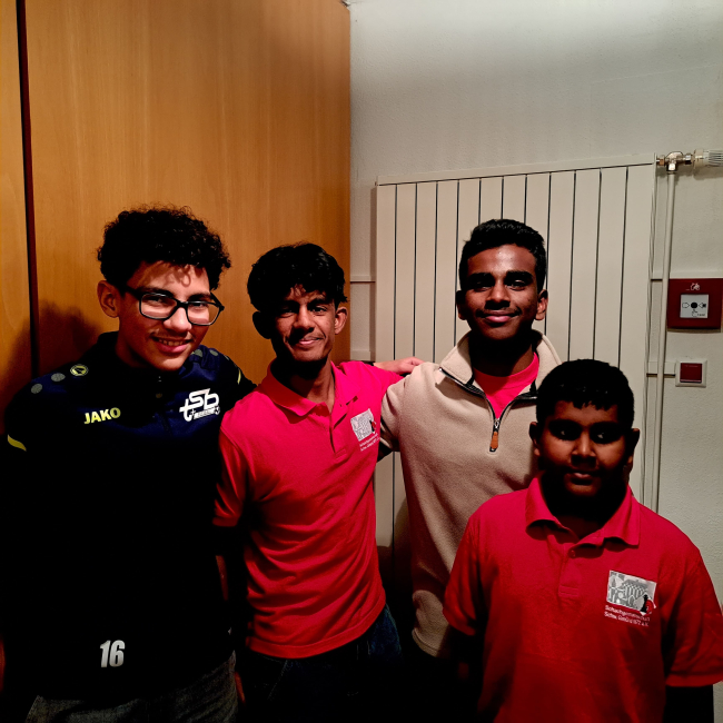 Gmünd 3: Thanusan Sathanandarajah, Kabishan Logendran, Adam Ismail und Sobisan Logendran